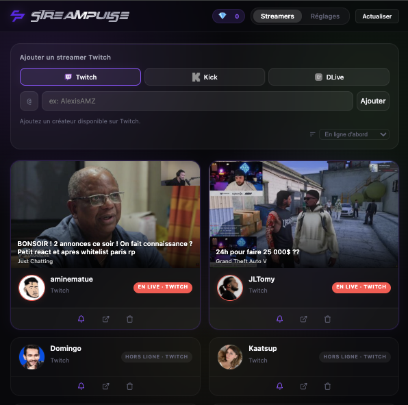 Aperçu de l'extension StreamPulse